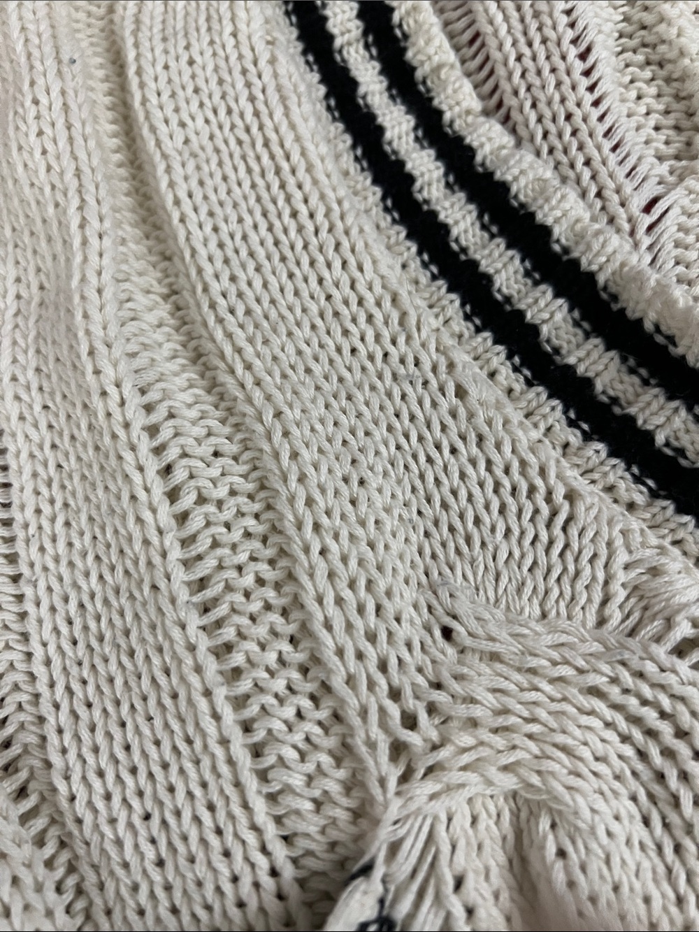 The Ragged Priest Cream V-Neck Cardigan with Black Trim - Picture 3 of 6